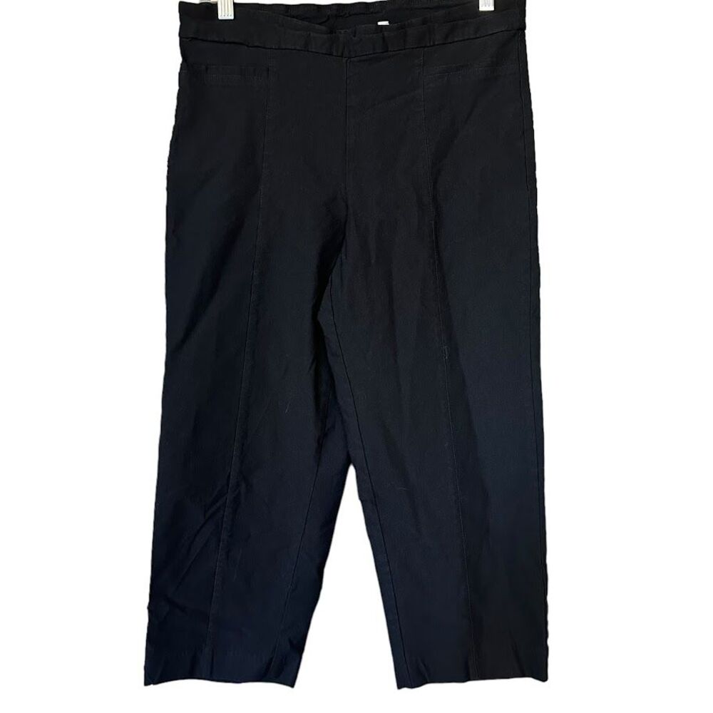Habitat Clothes to Live In Black Rayon Blend Stretch Capri‎ Pants Womens L
